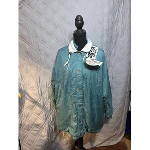 Simply Basic Reversible Water Resistant Jacket Teal White Women XL